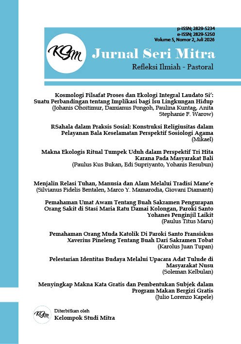 					View Vol. 5 No. 2,  Juli (2026): Jurnal Seri Mitra Refleksi Ilmiah Pastoral
				